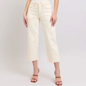 Judy Blue Ecru Hi Rise Wide Leg Straight Jean Size 20